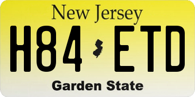 NJ license plate H84ETD