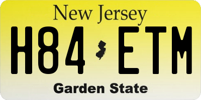 NJ license plate H84ETM