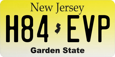 NJ license plate H84EVP