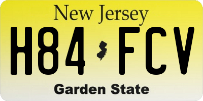 NJ license plate H84FCV