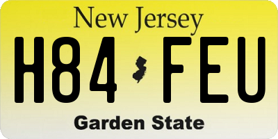NJ license plate H84FEU