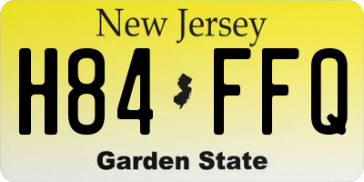 NJ license plate H84FFQ