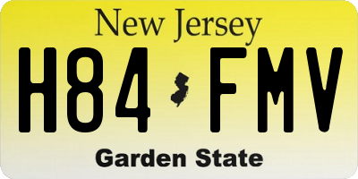NJ license plate H84FMV