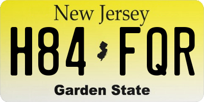 NJ license plate H84FQR