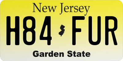 NJ license plate H84FUR