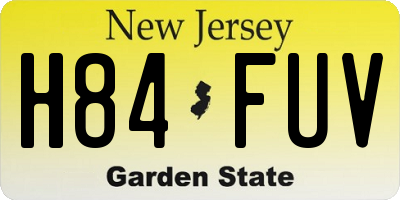 NJ license plate H84FUV