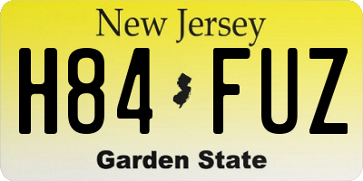 NJ license plate H84FUZ
