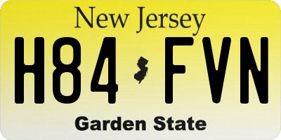 NJ license plate H84FVN