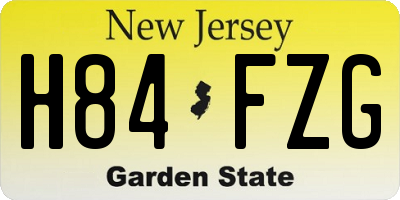 NJ license plate H84FZG