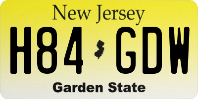 NJ license plate H84GDW