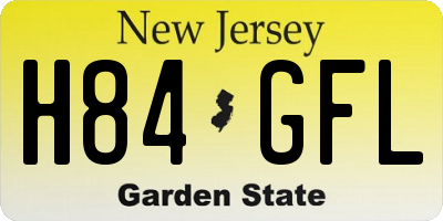 NJ license plate H84GFL
