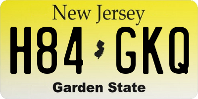 NJ license plate H84GKQ