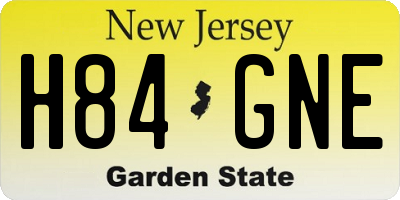 NJ license plate H84GNE