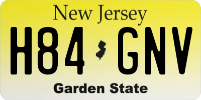 NJ license plate H84GNV