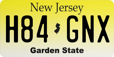 NJ license plate H84GNX