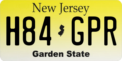 NJ license plate H84GPR