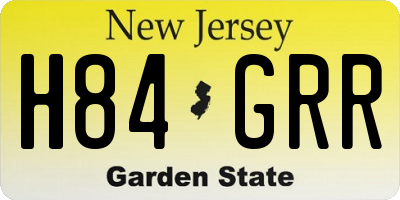 NJ license plate H84GRR