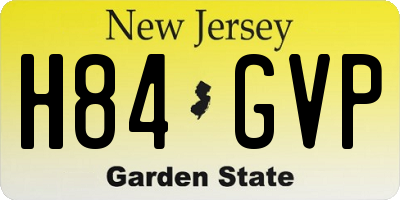 NJ license plate H84GVP
