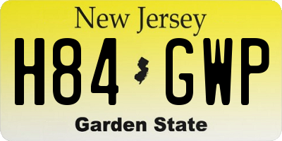 NJ license plate H84GWP