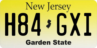 NJ license plate H84GXI