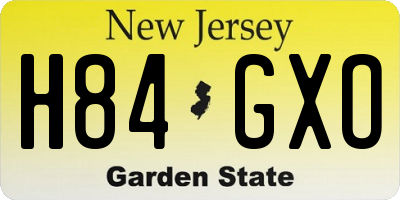 NJ license plate H84GXO