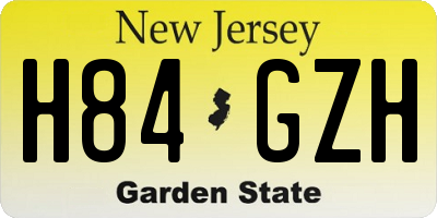 NJ license plate H84GZH