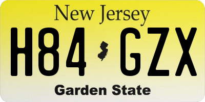 NJ license plate H84GZX