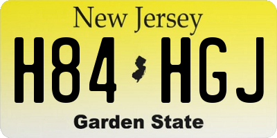NJ license plate H84HGJ