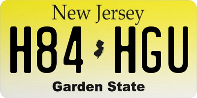 NJ license plate H84HGU