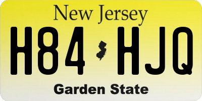 NJ license plate H84HJQ