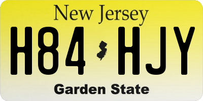 NJ license plate H84HJY