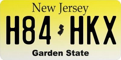 NJ license plate H84HKX