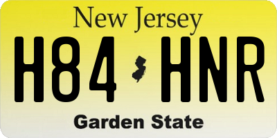 NJ license plate H84HNR