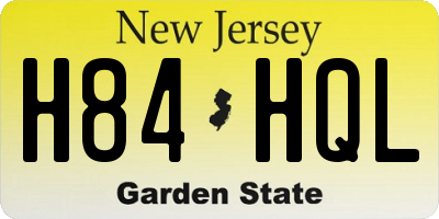 NJ license plate H84HQL