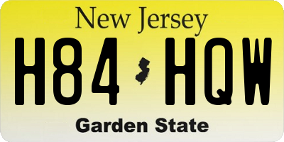 NJ license plate H84HQW