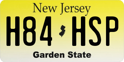 NJ license plate H84HSP
