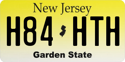 NJ license plate H84HTH