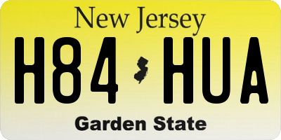 NJ license plate H84HUA