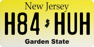 NJ license plate H84HUH