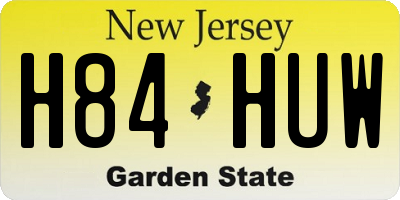 NJ license plate H84HUW