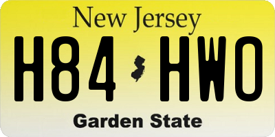 NJ license plate H84HWO