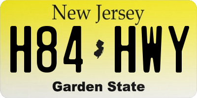 NJ license plate H84HWY