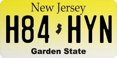 NJ license plate H84HYN