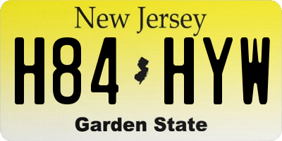 NJ license plate H84HYW