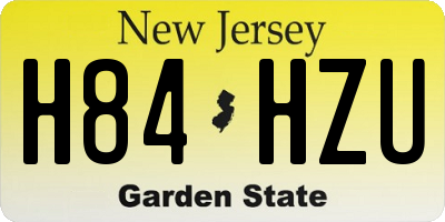 NJ license plate H84HZU