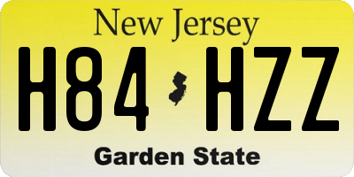 NJ license plate H84HZZ