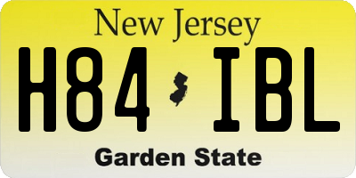 NJ license plate H84IBL