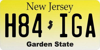 NJ license plate H84IGA