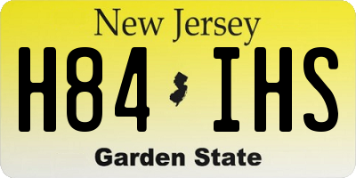 NJ license plate H84IHS