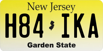NJ license plate H84IKA